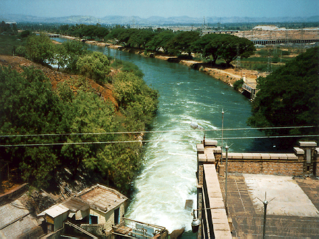 Tungabahdra Dam outlet Karnataka India